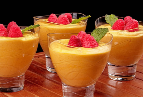 Instant Mango Mousse Using Whipping Cream and Online-Ordered Mango Pulp